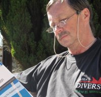 Student reading book